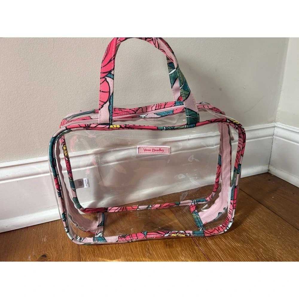 Vera Bradley 4 Pc Cosmetic Organizer Vintage Floral Summer Travel Hawaiian Bags